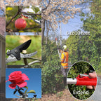 GARTOL Pruner for Garden, Cut Upto 1 Inch & Hold Telescopic Pole Pruner, Fruit Picker with Rotating Blade Head, Lightweight Aluminum Extendable Handle for Tree Branch Cutter, 6.23-10.5 FT, Silver