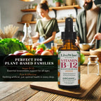 Organic Vitamin B12 1000 mcg Sublingual Liquid Drops For Adults, 6 Months Supply 1 oz, Methylcobalamin & Adenosylcobalamin - Bioactive Blend for Energy, Clarity & Focus - Vegan, Non-GMO, Unflavored