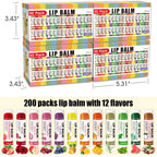 AZEN 200 Pack Lip Balm Bulk, Moisturizing Lip Balms for dry cracked lips, Mothers Day Gifts Easter Basket Stuffers - 12 Flavors