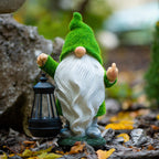 Garden Gnome 11.8, Funny Gnomes with Solar Lantern, Garden Statues Outdoor Clearance, Garden Gnomes Outdoor Funny for Patio Decor
