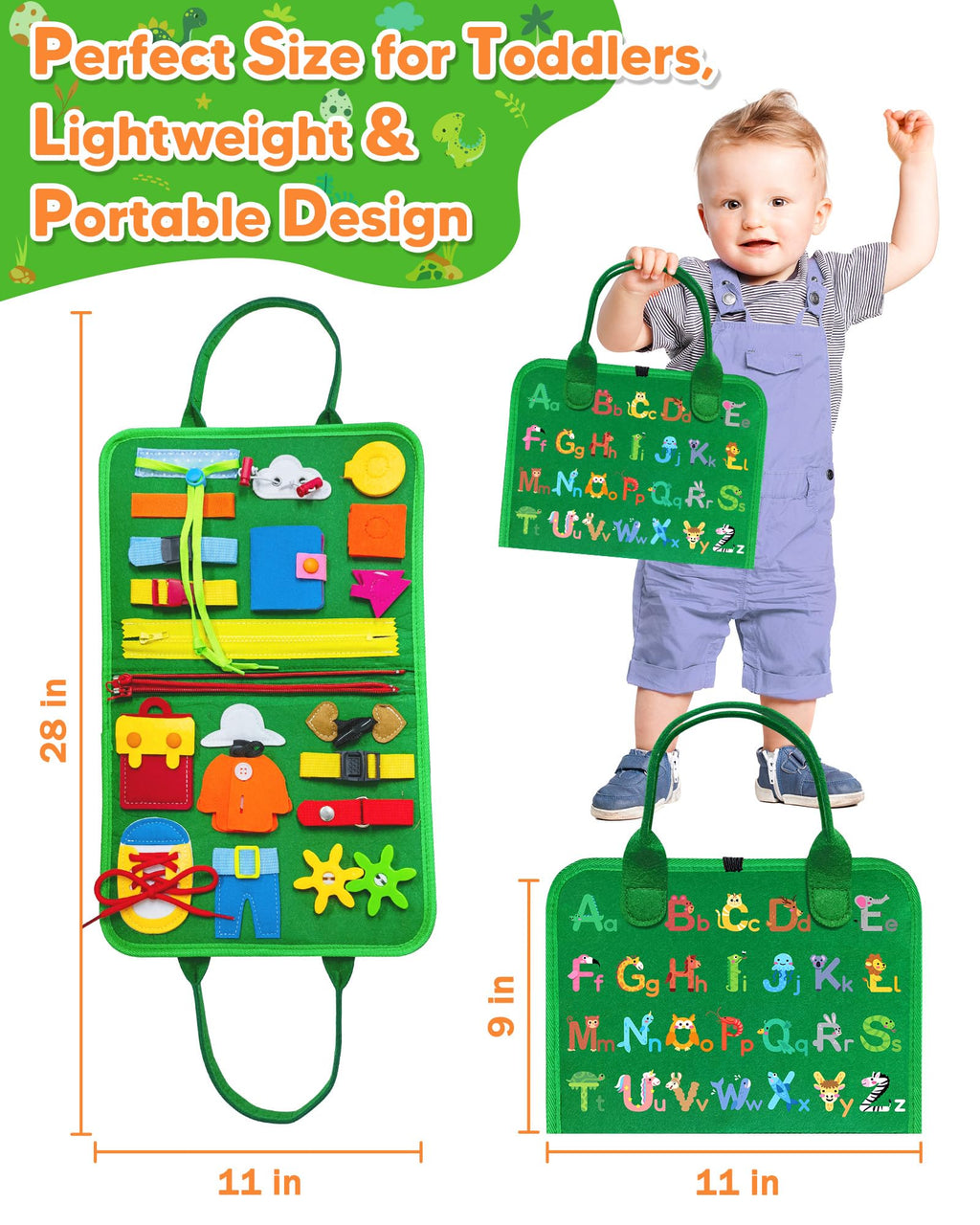 Gojmzo Busy Board Montessori Toys for Toddler Year Old Boy Girl Birthday Gifts, Busy Book Sensory Toys for Toddlers, Learning Educational Toddler Travel Activities