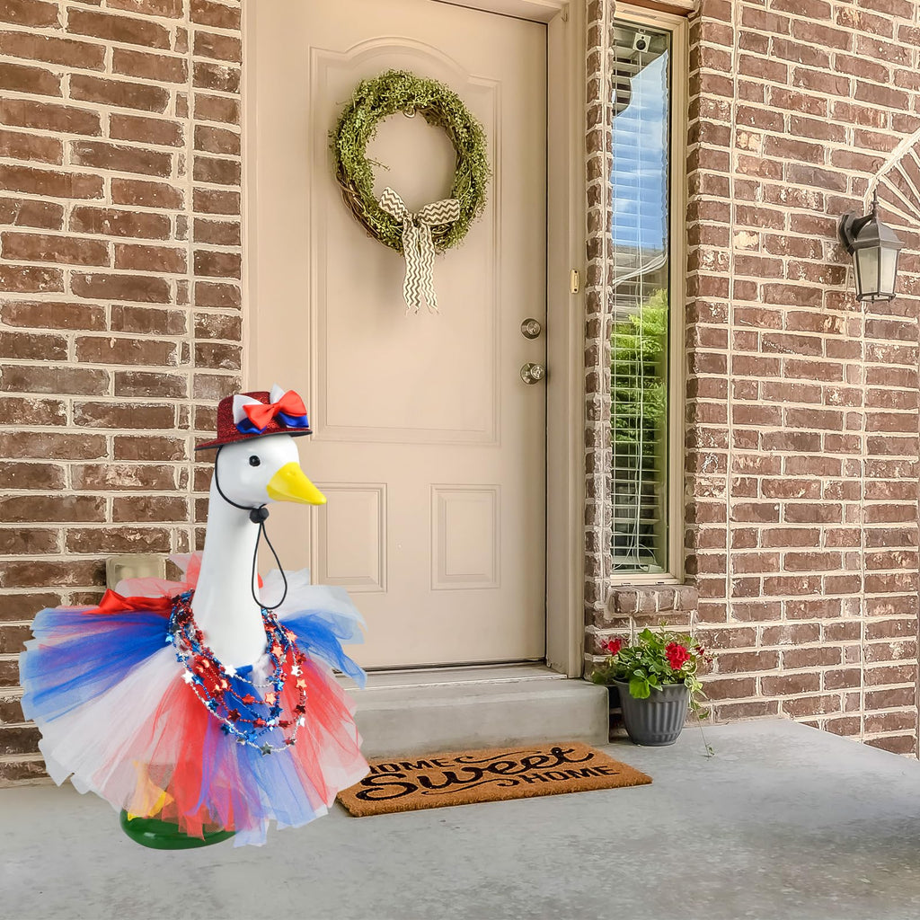 2Sets 4th of July Porch Goose Outfits-Independence Day Porch Goose Clothes