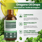 Oil of Oregano Drops with Black Seed Oil, Turmeric Oil, Vitamin E & Olive Oil Based, Immune Digestive Cleanse & Detox*, 80% Carvacrol Cold-Pressed Natural Aceite de Oregano, 2 Fl Oz, 8 Month Supply