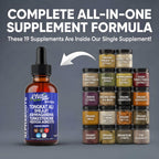 Tongkat Ali Liquid Drops Shilajit, Ashwagandha, Turkesterone, Fadogia Agrestis, Magnesium, Irish Sea Moss, and Zinc Herbal Supplement by Clean Nutra