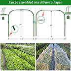 8 Sets 41.3"x32" Greenhouse Hoops Grow Tunnel for Garden Plants and Raised Beds,Durable Removable Rust-Free Steel Coated Frame Garden Hoops Kit with 24 Clips,Row Cover Hoops for Outdoor Vegetable