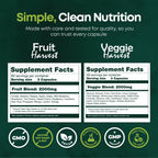 Supermed Research Fruits and Vegetables Supplements – 2 Pack Combination Fruit & Veggies Supplement – Whole Food Vitamins & Minerals for Adults – Superfood Veggie Vitamins for Adults (180 x 2, 360 Ct)