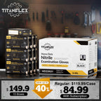 TitanFlex Heavy Duty Black Nitrile Gloves, 6-mil, Fully Textured, Large 1000-ct Box, Mechanic Disposable Gloves, Work Gloves, Latex Free, Powder Free, Rubber Gloves for Food Prep