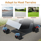 sxvbdway 4 Wheels Pet Stroller for Medium Small Dog up to 50lbs, Dog Cat Stroller, Outdoor Travel Pet Folding Strollers with Cup Holder, Detachable Carrier, Breathable Visible Mesh (Grey Upgraded)