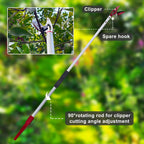 Prunrt Tree Trimmer, 4 Foot Pole Pruner, Long Reach Pruning Shears, Cut and Hold Garden Clippers, Aluminum Lightweight Handle Fruit Picker, Branch Bypass Loppers