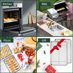 Small Baking Sheet with Rack Set [2 Small Cookie Sheets + 2 Small Baking Racks], CEKEE Stainless Steel Small Baking Pan and Grill Rack - Rust & Warp Resistant & Nonstick, Size 9.33 x 6.96 x 1 Inch