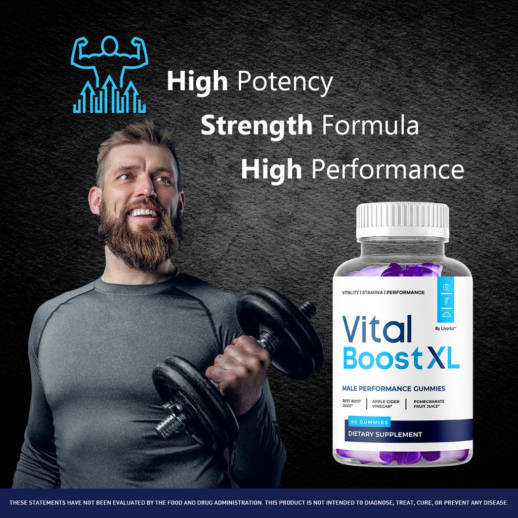 (2 Pack) Vital Boost XL Gummies - Official VitalBoost XL Gummys For Men Premium Natural Ingredients - Maximum Strength, Advanced Formula Support For Overall Health & Wellness, 120 Gummies For 2 Months