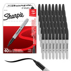 Sharpie Permanent Markers, Fine Tip, Black, 40 Count - Office Supplies, Quick Drying, Fade Resistant, For Wood, Plastic, Paper, Metal, And More