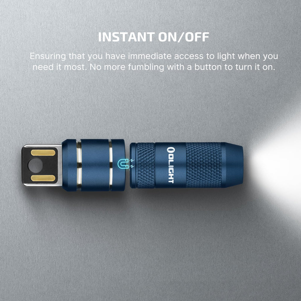 OLIGHT IMINI 2 EDC Rechargeable Keychain Flashlight, 50 Lumens Compact and Portable Mini LED Keyring Lights with Built-in Battery Ideal for Everyday Carry and Emergencies (Midnight Blue)