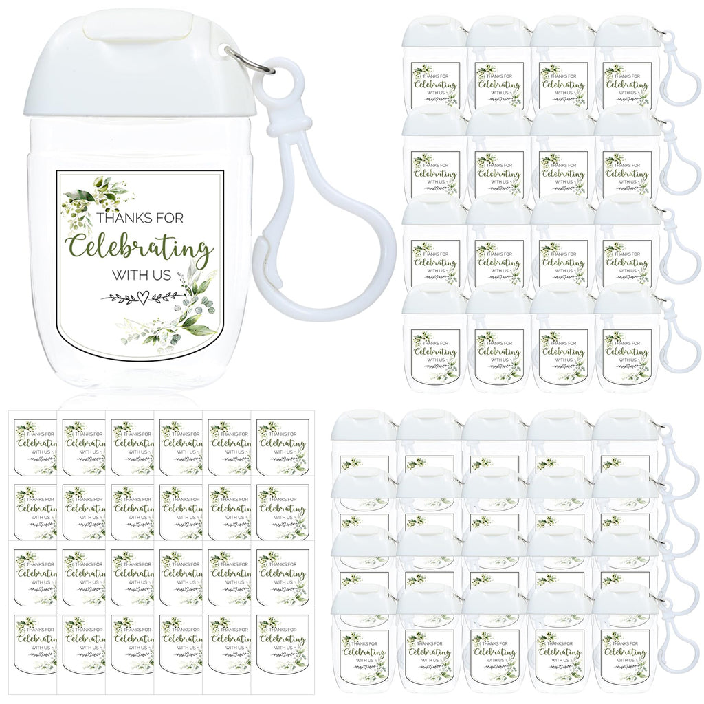 Ohmique 50Pcs Mini Hand Sanitizer Bottles Bulk with Thank You Labels (Sanitizer Not Included) - Wedding Favors - Personalized Wedding Favors for Guests