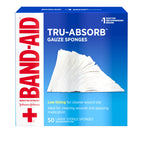 BAND-AID Brand Tru-Absorb Gauze Sponges, Large Size, 4 in x 4 in, 50 Count