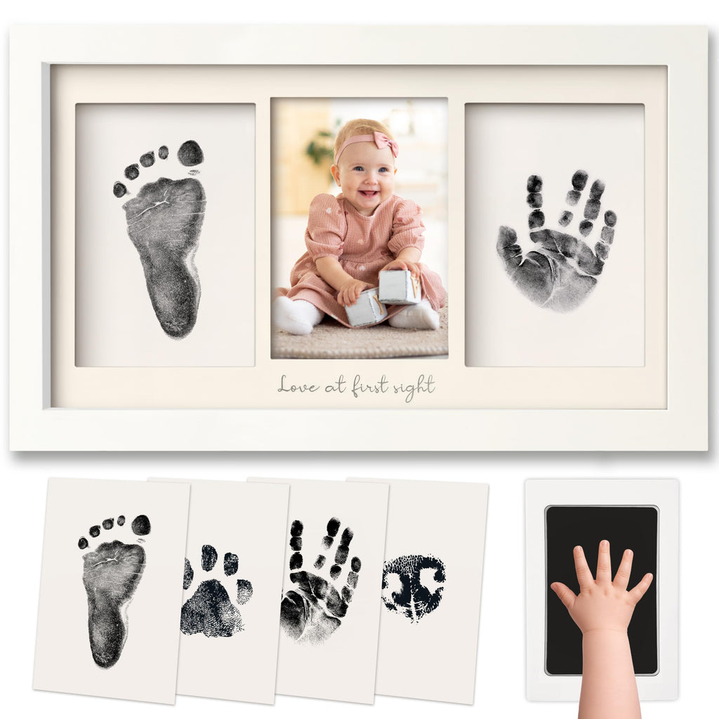 Inkless Hand and Footprint Kit, Boy Girl Newborn Keepsake (Alpine White)