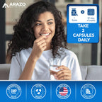 5-HTP 200 MG Per Serving Plus Calcium for Mood, Sleep – Supports Calm and Relaxed Mood – 99% High Purity – 120 Capsules – Arazo Nutrition