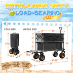 Beach Wagon with Big Wheels for Sand, Double-Decker