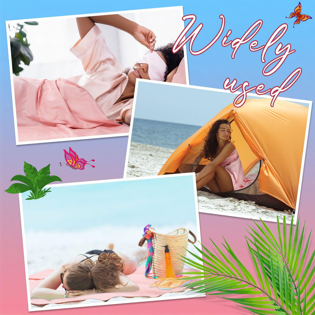 Irenare Self Tan Sleep Sack Reusable Body Self Tanners Lightweight Breathable Tanning Sleeping Sac for Bed Travel Sleeping Bag (Pink)