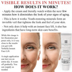 Instant Face Lift Cream - Best Eye, Neck, Face Tightening, Lifting & Firming Serum To Smooth Appearance, Hide Loose Sagging Skin, Puffiness, Fine Lines & Wrinkles Within Mins (Peptides & Stem Cells)