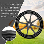 Upgraded 20" Flat Free Wheels for rubbermaid Wheelbarrow Tires