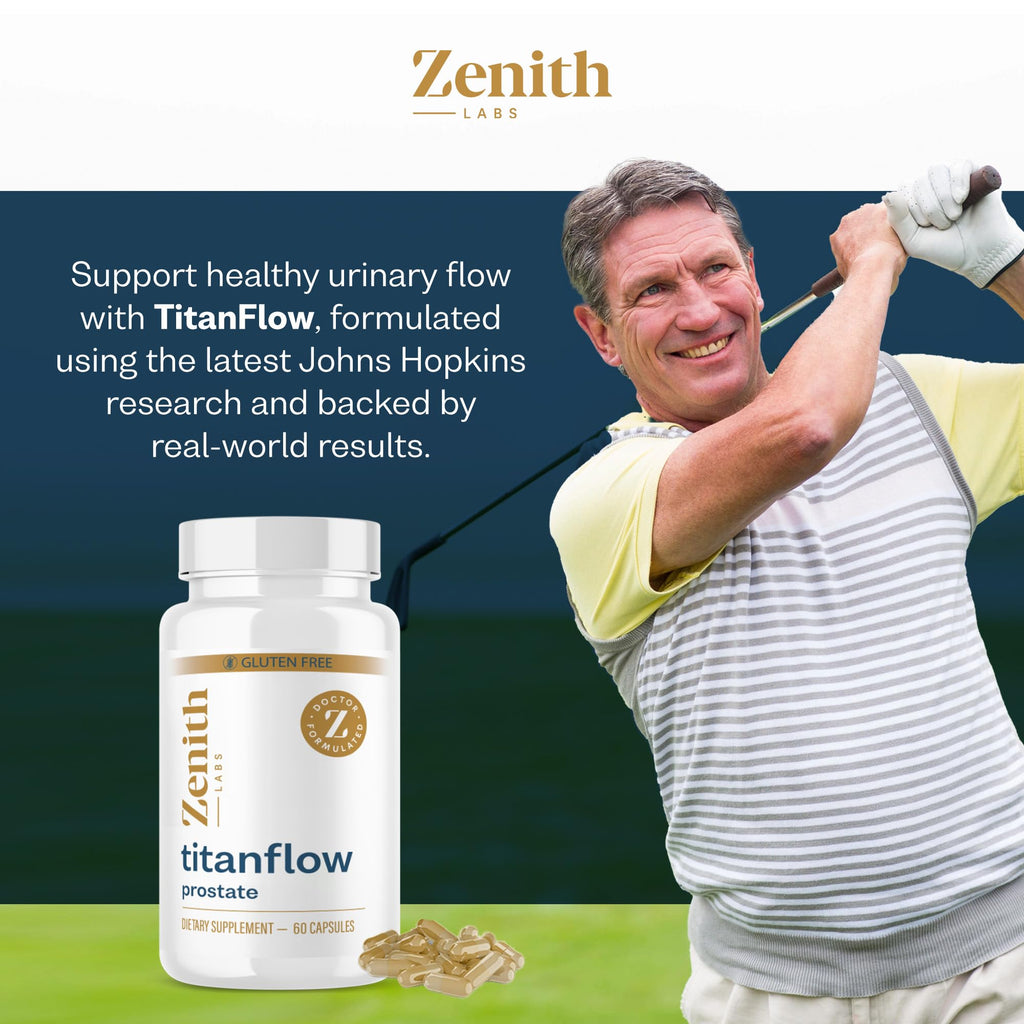 Zenith Labs - TitanFlow - Prostate Supplements for Men - with Pumpkin Seed Oil to Support Urinary and Prostate Health