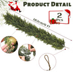 LVZHIYUAN 2 Pcs 6FT Christmas Garland,Real Touch Cedar Garland