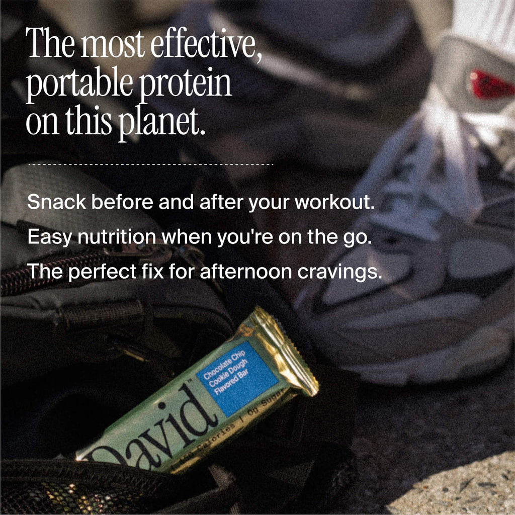 David High Protein Bars No Sugar - Sugar Free Protein Bars, Low Carb, Gluten Free - 28g of Protein, 150 Calories - David Bar On-The-Go Snack - Cake Batter Flavor, Pack of 12