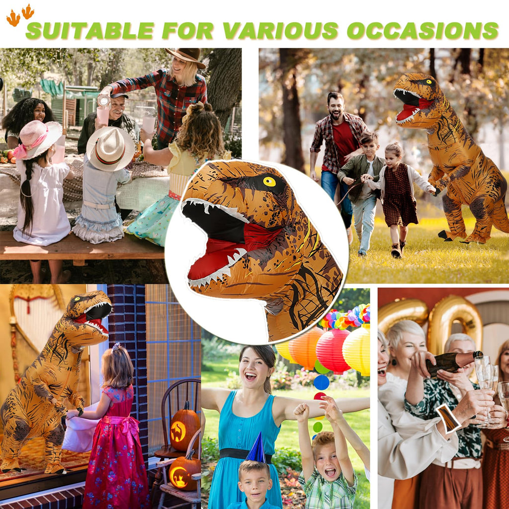 TO.BE.NO.1 Towards The First inflatable dinosaur costume adult, T-Rex Dinosaur Costume Adults Funny Cosplay Halloween (Brown Dinosaur)