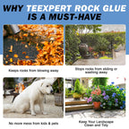 Teexpert Rock Glue for Landscaping: 2 Gallon New 2026 Formula Ready-to-Use Gravel Glue for Pea Gravel, Stones, Pebbles, River Rock – Strong Adhesion for Outdoor Landscape, Driveways Edge, Patio, Yard