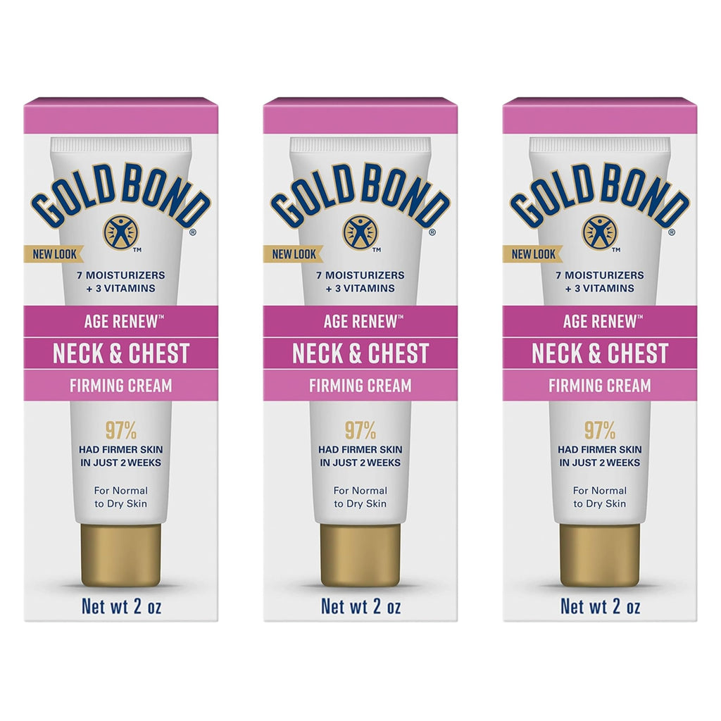 Gold Bond Age Renew Neck & Chest Firming Age Renew Cream, 2 oz., Clinically Tested Skin Firming Cream, Pack of 3