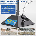Steel Tamper 8"x8" with 49" Handle, Ground Tamper Tool Fillable Steel Base