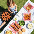100PCS Sandwich Wrapping Paper, Grease Resistant Wax Paper Sheets for Food, Extra Strong Food Basket Liners, Classic Red & White Checkered Deli Sheets 12x12" for BBQ, Picnic, Festival - Vacnkoy