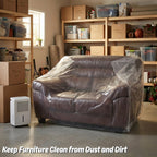 Wowfit Furniture Cover Dust-Proof Moving Bag for Loveseat, Sofa & Boxes – Clear, Odorless Plastic - 4mil-Thick – 68.1W x 42D x 62/41H Inches