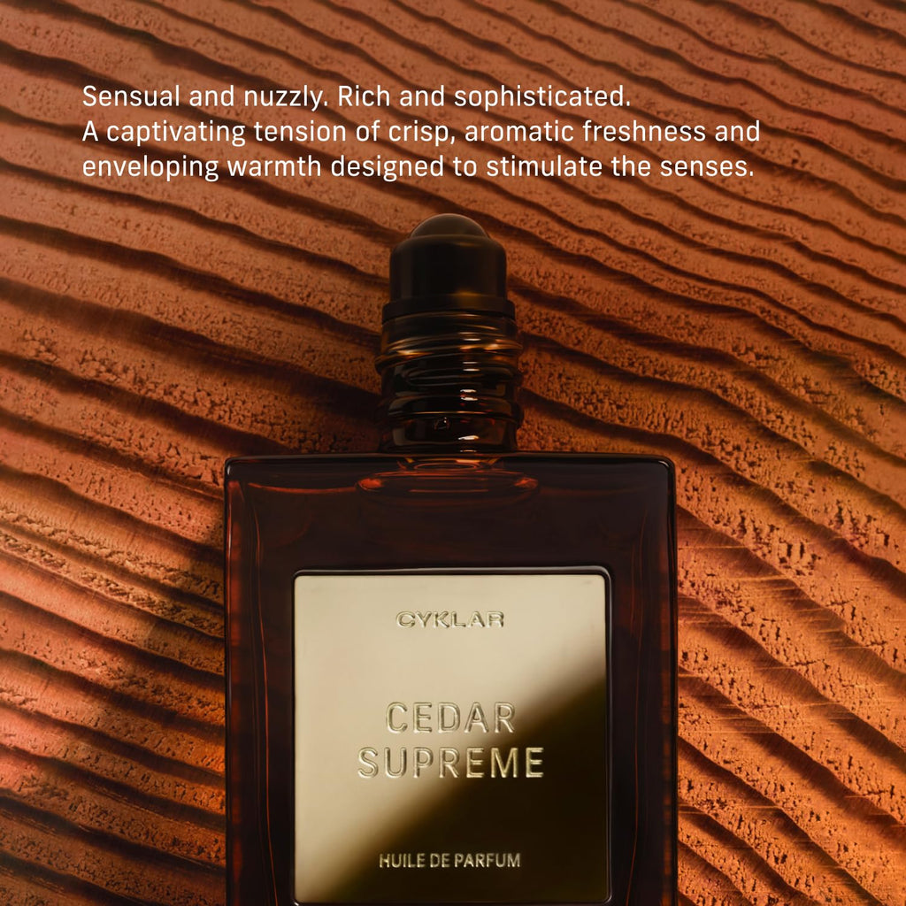 CYKLAR Perfume Oil for Skin – Cedar Supreme Scent – Crisp, Aromatic & Warm Perfume Fragrance with Bergamot, Lavender & Cedarwood Notes – 30ml
