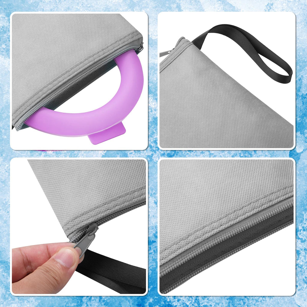 Cooling Neck Wrap with Insulated Bag, Reusable Ice Neck Ring & Body Cooler for Summer Heat, Wearable Cooling Tube Maintains 18°C/64°F for Outdoor, Sports, Travel (Rose*2)