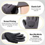 FURWEY Safety Work Gloves,16 Pairs Nitrile Micro Foam Coated,Seamless Knit,Size L