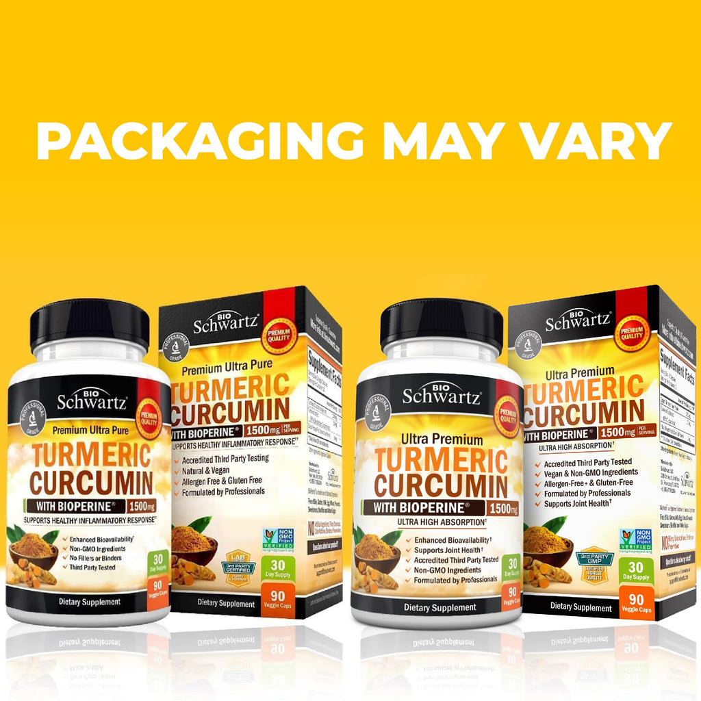 Turmeric Curcumin with Black Pepper Extract 1500mg - High Absorption Ultra Potent Turmeric Supplement with 95% Curcuminoids and BioPerine - Non GMO Tumeric Capsules for Joint Support - 90 Capsules