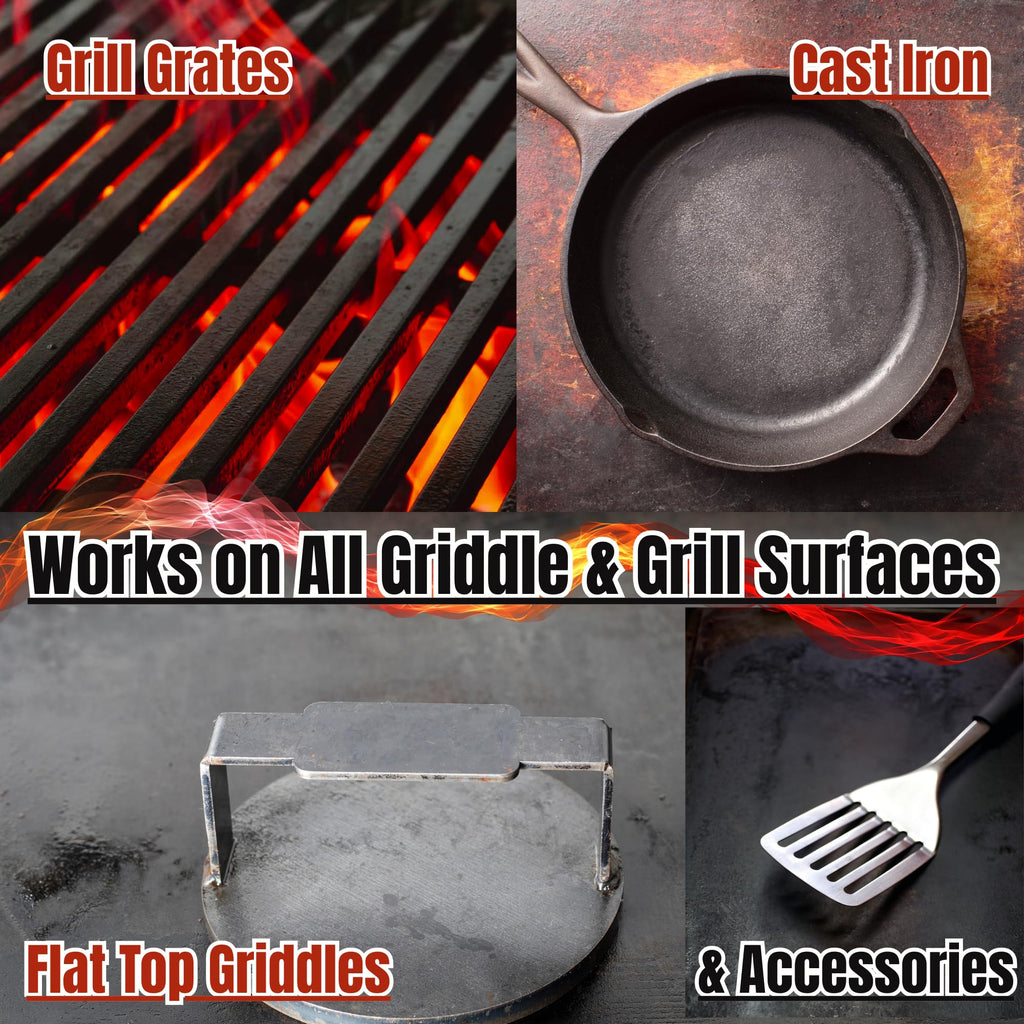 Black Diamond Stoneworks Griddle & Grill Cleaner – Flat Top Griddle Cleaner, Non-Caustic, Food-Contact Safe, Unscented, Residue-Free, Stainless & Cold-Rolled Steel, 32 fl oz (32)