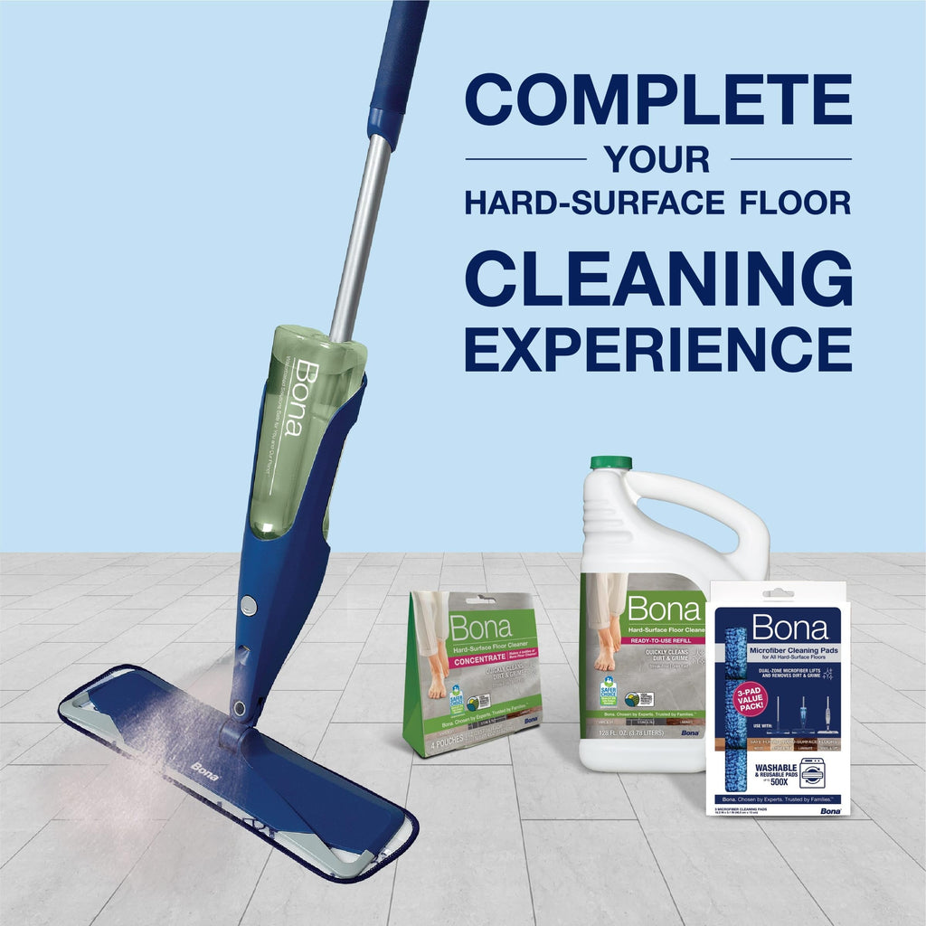 Bona Multi-Surface Floor Premium Spray Mop - Includes Multi-Surface Floor Cleaner Concentrate and Machine Washable Microfiber Cleaning Pad - For Stone, Tile, Laminate and Vinyl LVT/LVP Floors