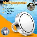 VNDUEEY Super Strong Neodymium Fishing Magnets, 1000 lbs Pulling Force, Rare Earth Magnets, Magnet Fishing with Countersunk Hole Eyebolt for Retrieving in River Lake, Beach, Lawn -3.54"