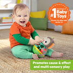 Bright Starts Giggle & Rattle Gift Set - Musical & Sensory Baby Toys 2-Pack, Elephant & Monkey, Unisex, Newborn+