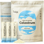 Folqs Bovine Colostrum Powder - First-Day Milking for Immune and Gut Support - 30 Servings - Supports Skin, Tissue Health - Made in USA - Amino Acids, Vitamins, Minerals - Kosher - Sustainably Sourced
