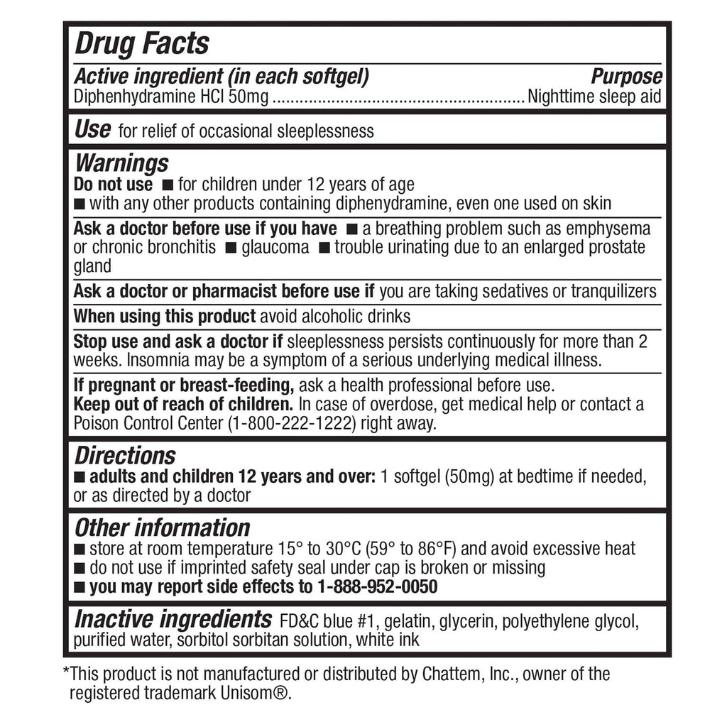 HealthA2Z Sleep Aid, Diphenhydramine Softgels, 50mg, Supports Deeper, Restful Sleeping, Non Habit-Forming (100 Counts)