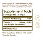 Solgar Vitamin E 200 IU Alpha,100 Softgels - Antioxidant,Healthy Aging,Healthy Skin,Immune System Support - Natural Source Vitamin E - Gluten Free,Dairy Free - 100 Servings,(Pack of 2)