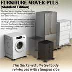 ONEON Heavy Duty Furniture Movers with Wheels Dolly with Auxiliary Lifter, All-New Upgraded Carbon Steel Panels & 360°-Wheeled Casters, Supports up to 1100 lbs (M)