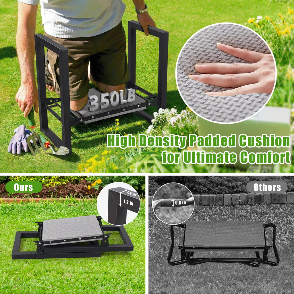 Garden Kneeler and Seat, 12.7" Wide Folding Heavy Duty Gardening Bench with Handles for Kneeling and Seat, Multifunctional Kneeler Stool for Women Seniors,Relieve Knee Back Pain,Gardening Tools Gifts