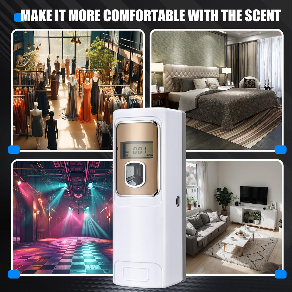 Rossesay 2 Pcs Automatic Air Freshener Spray Dispenser, White