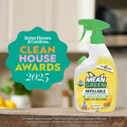 Mean Green Refillable Ultra Powered Multi-Purpose Cleaner Concentrate, Citrus & Green Tea, 14.3 fl oz (2-Pack) – Plant & Mineral Based, Cuts Through Grease & Grime, Refillable Bottle Makes 4X Refills