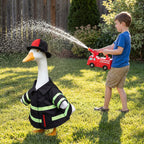VercanMonth Porch Goose Outfit for 23‘' Porch Goose Geese Statue Halloween Clothes Costume Yard Patio Lawn Garden Decor(Firefighter)